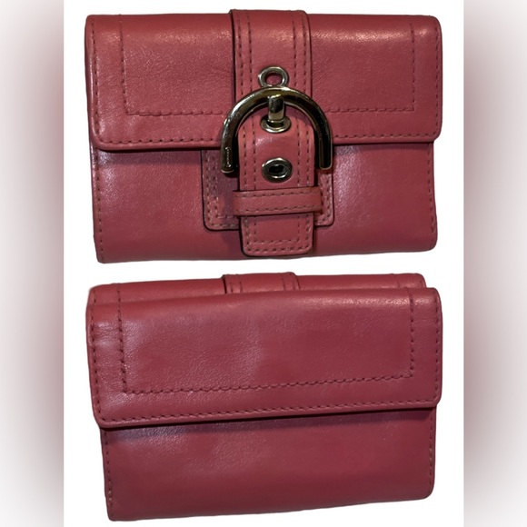 Vintage Coach Soho Wallet with Buckle in Pink Leather - Picture 13 of 15